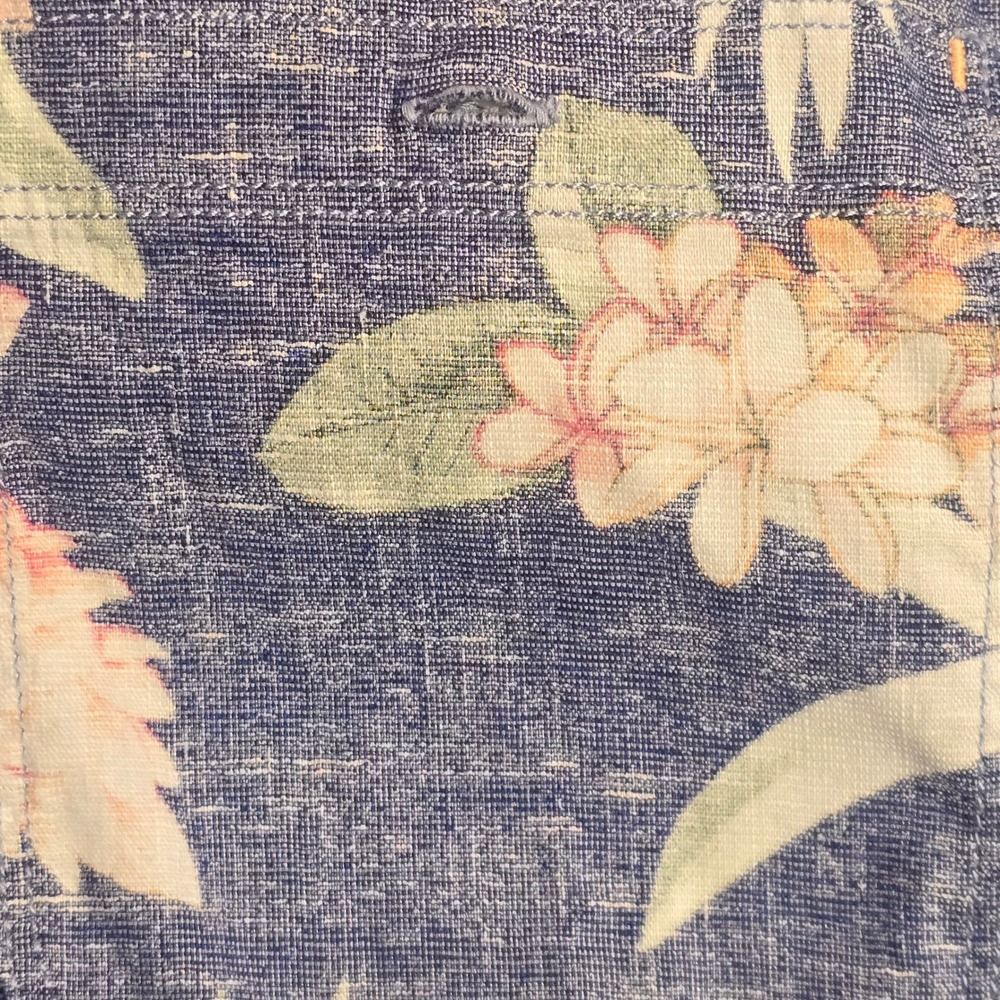 Tommy Bahama Barbados Breeze Stretch Linen Floral Shirt Blue Pink Mens 2XLB - Picture 11 of 16